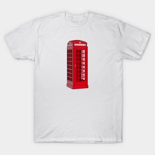 Red English Phone booth T-Shirt